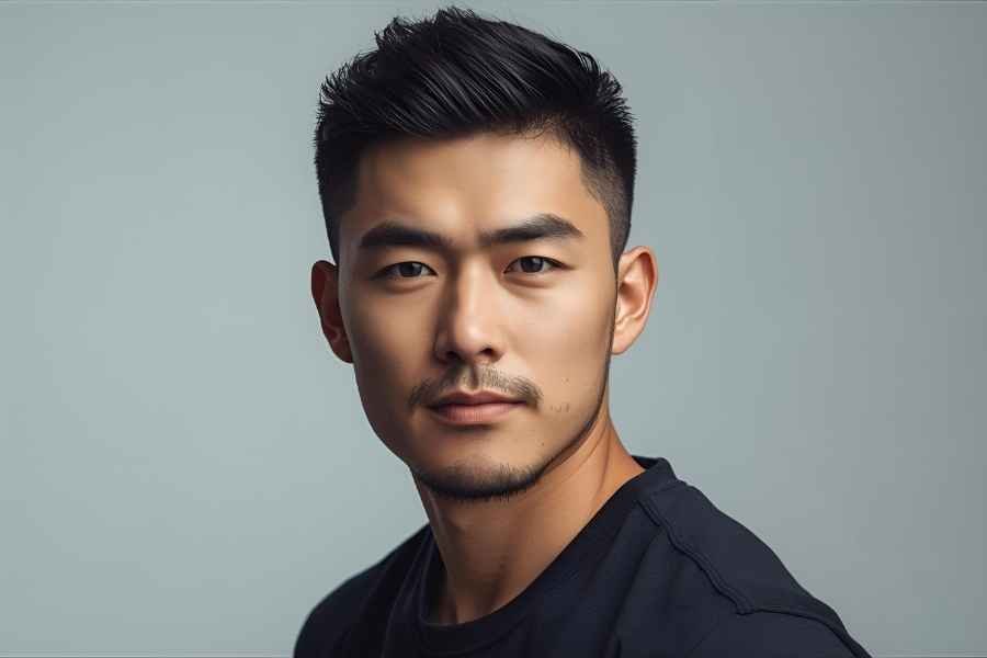 Asian Low Taper fade haircut man