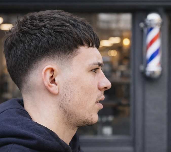 Caesar Cut with Low Fade