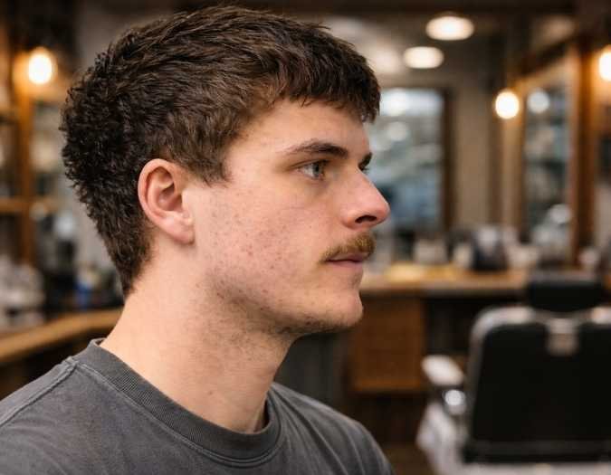 Caesar Cut with Messy Hair