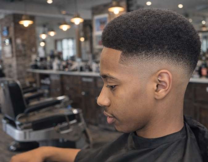Caesar Haircut with Fade for Black Men