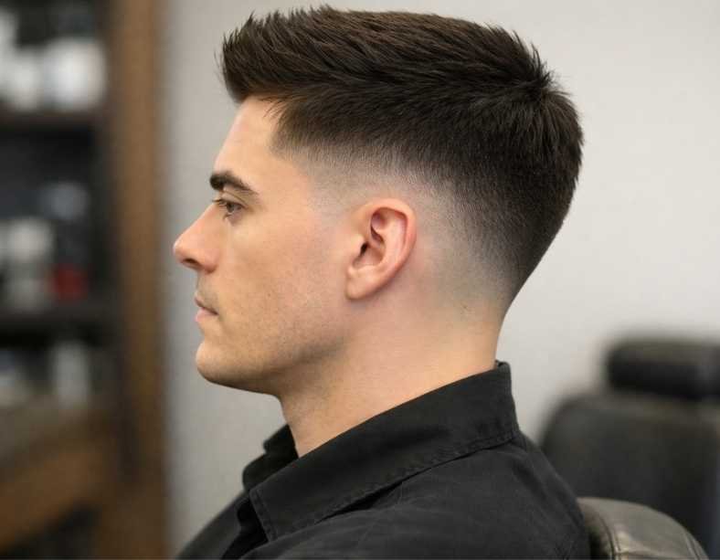 Low Drop Fade for Straight Hair