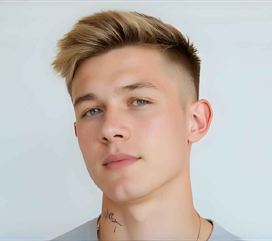 Low Fade Textured Fringe Blonde