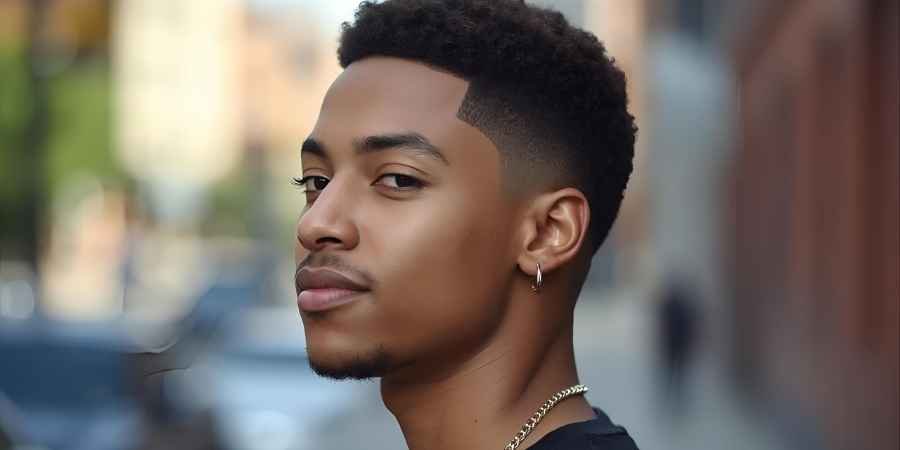 Low Taper Fade Afro hair style for man