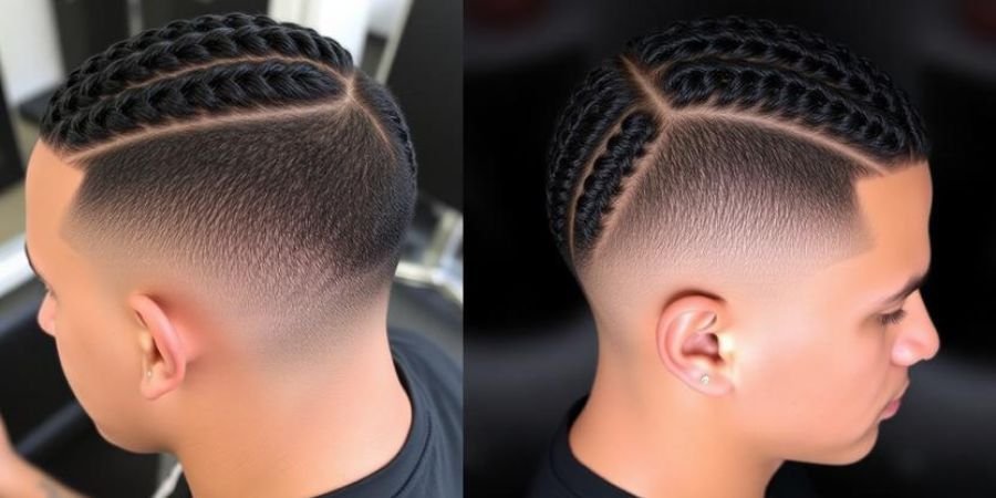 Low Taper Fade Cornrows man hair style
