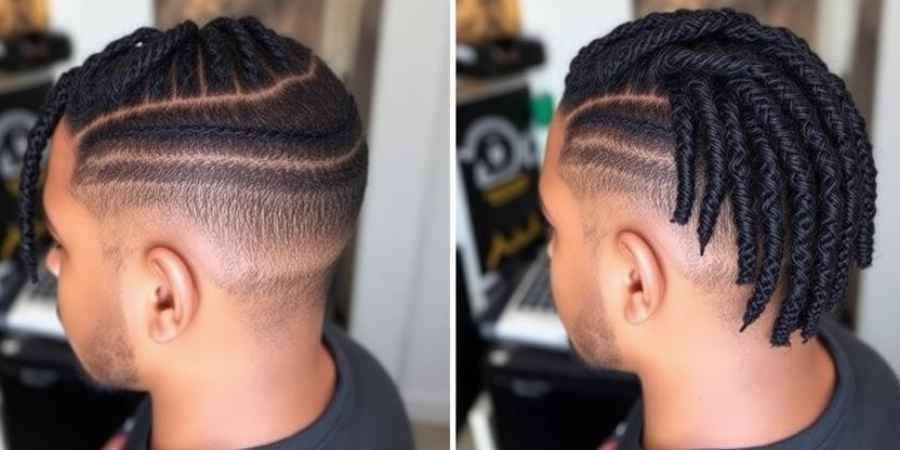 Low Taper Fade Two Strand Twists hair style for man