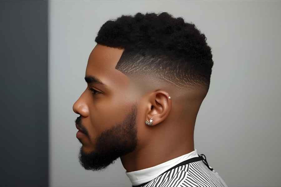 Low Taper Fade Black Male hair style