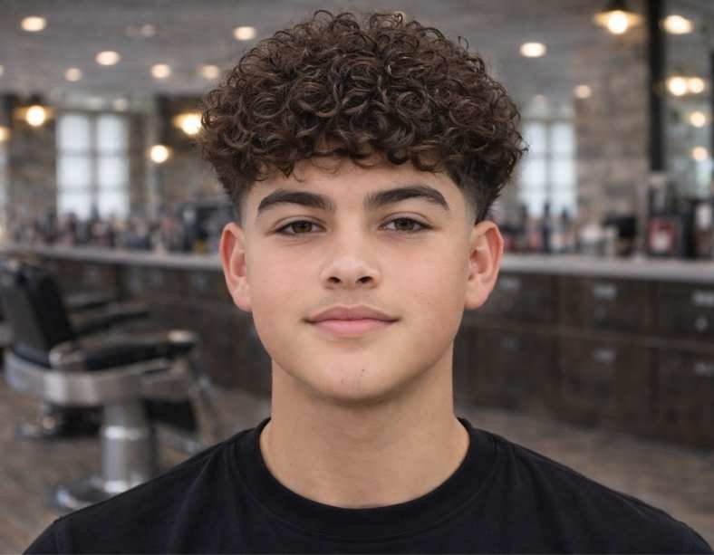 Low Taper Fade with Curly hair