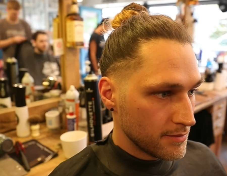 Low Taper Fade with Long Hair style