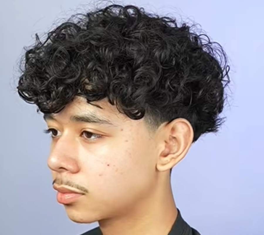 Medium Length Textured Fringe for Thin Curly Hair
