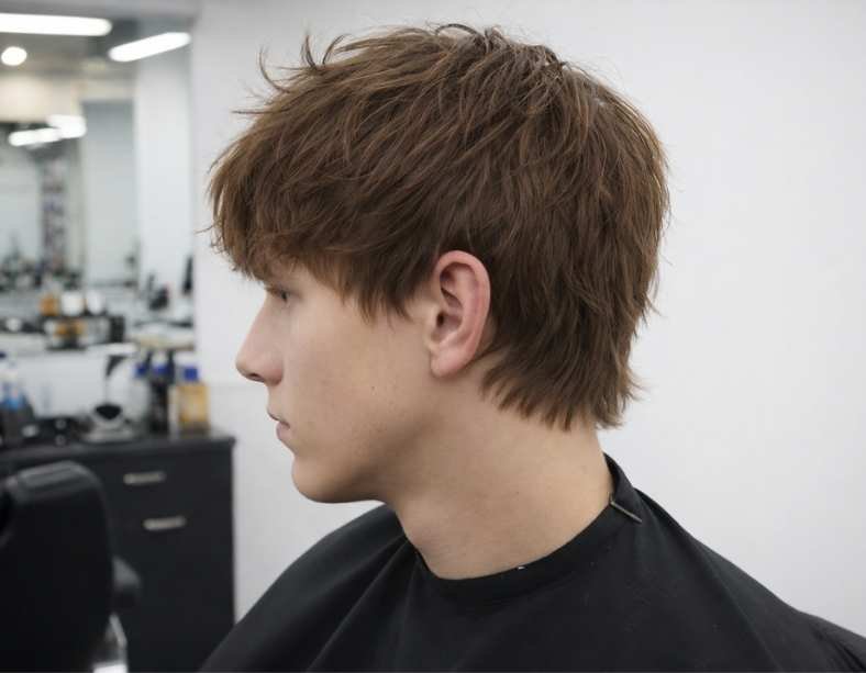 Messy Straight Hair Look Men