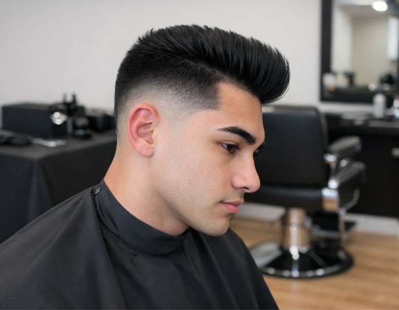 Mid Fade With Straight Hair