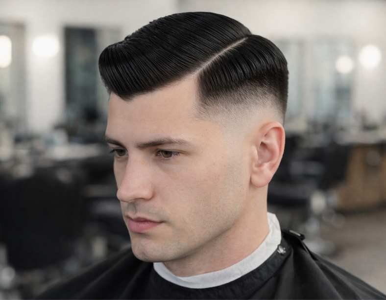 Side Part With Comb Over Straight Hair