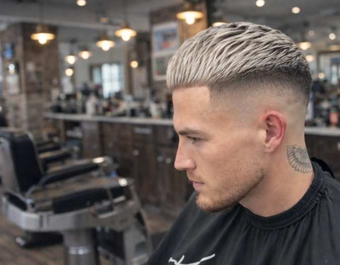 Skin Fade Caesar Haircut