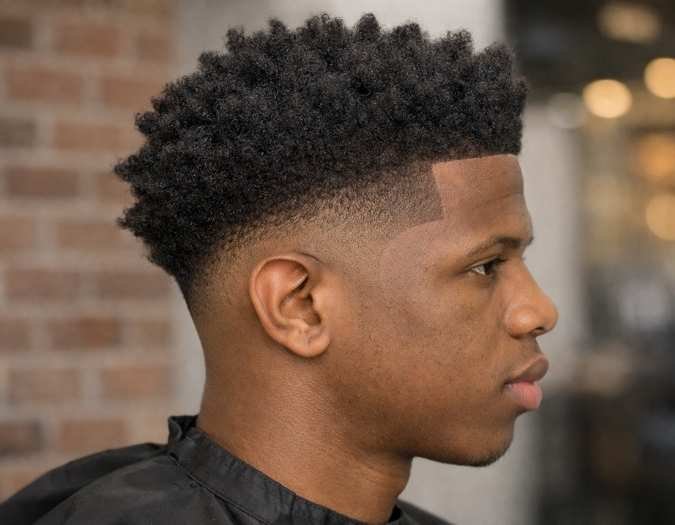 Sponged Long Afro Fade