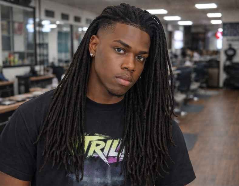 Straight Long Hair Black Men