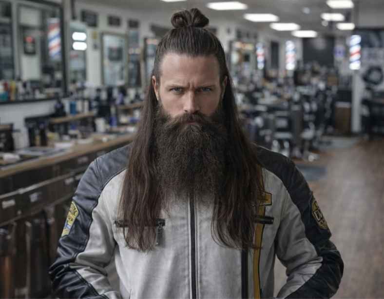 Straight Long Hair with Beard