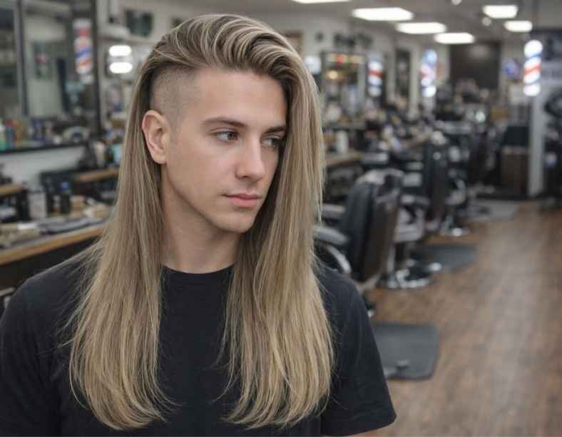 Straight Long Hair with Undercut