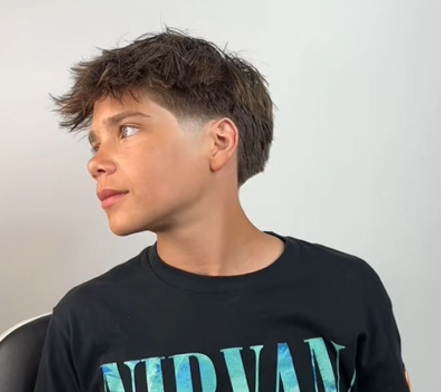 Taper Fade Textured Fringe
