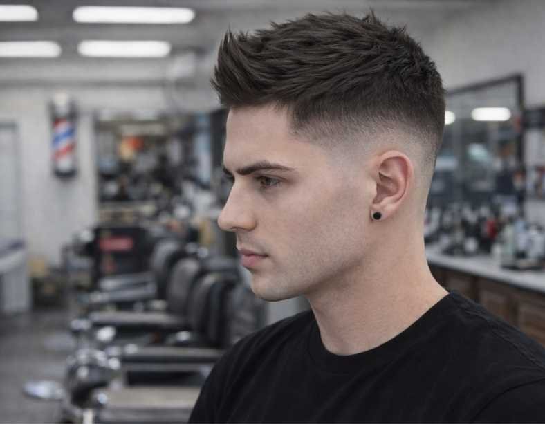 Widow’s Peak Haircuts High Textured Quiff