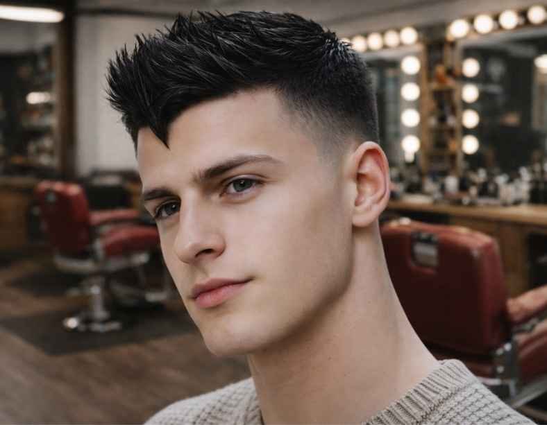 Widow’s Peak Haircuts With Mid Fade