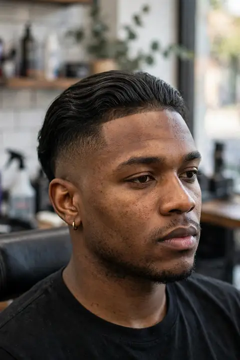 undercut para hombre con laterales rapados y parte superior larga
