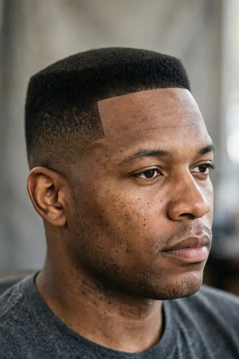 flat top para hombre con parte superior nivelada y high fade
