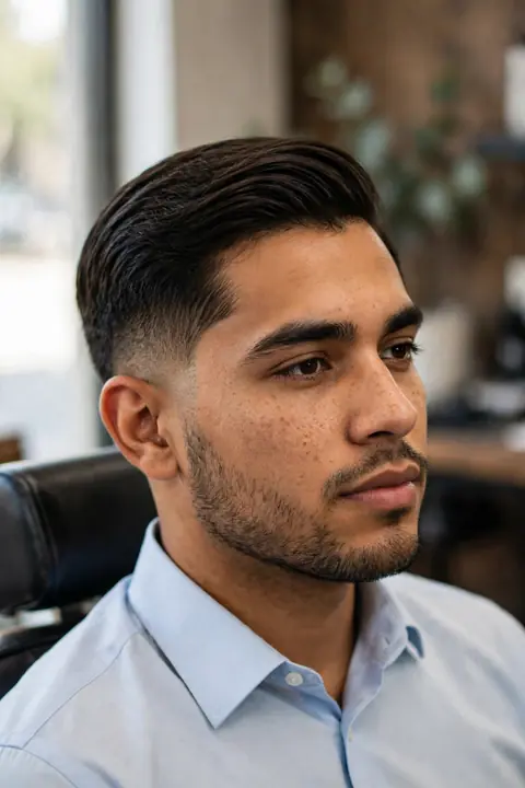 low taper clásico para hombre con raya lateral