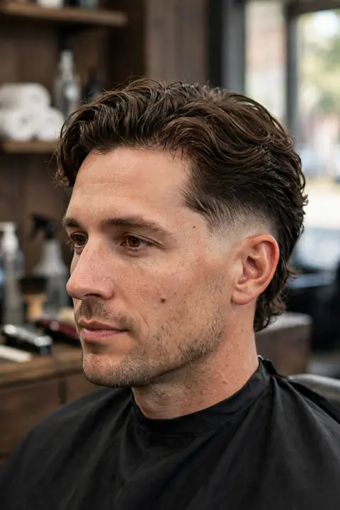 low taper con ondas naturales para hombre