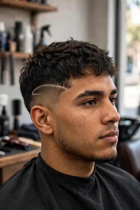 low taper con diseño rapado en el lateral para hombre