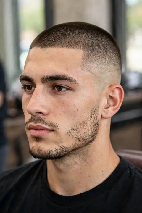 low taper corto estilo buzz para hombre