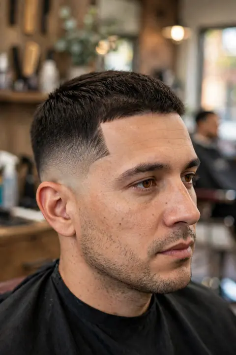 low taper con línea frontal definida para hombre