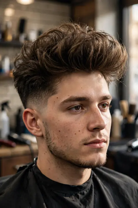 low taper con volumen estilo blowout para hombre