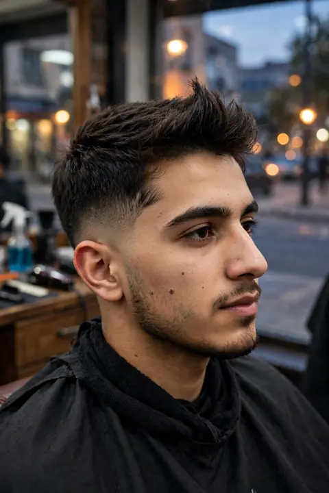 low taper con faux hawk suave para hombre