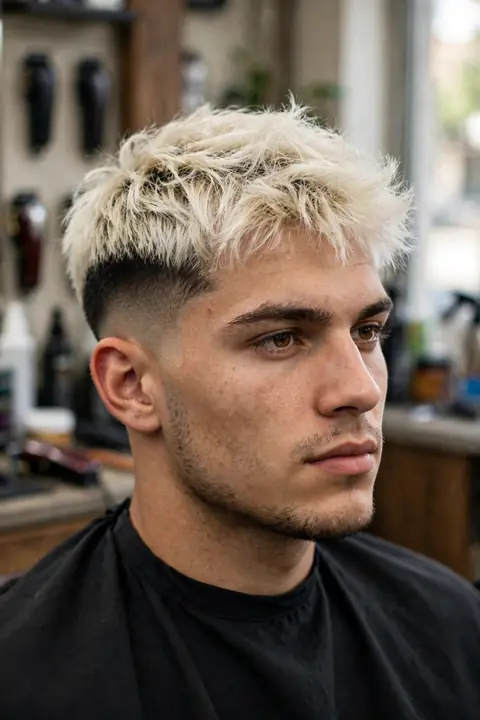 low taper con tinte platino para hombre