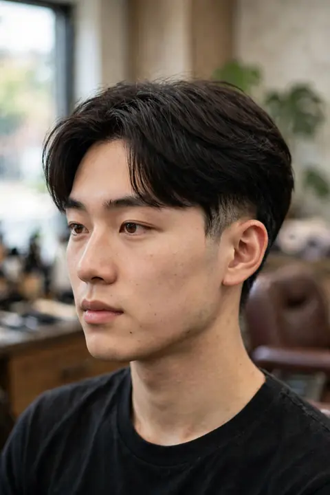 low taper estilo coreano suave para hombre
