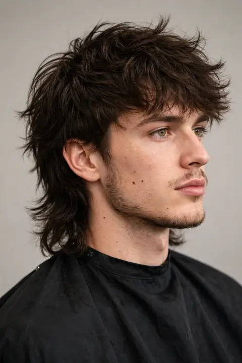 shullet para hombre, mezcla de shag y mullet hombre
