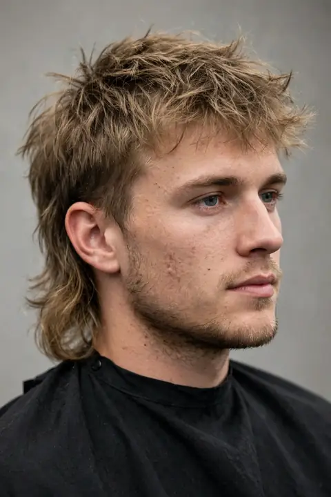 mullet hombre desordenado estilo messy