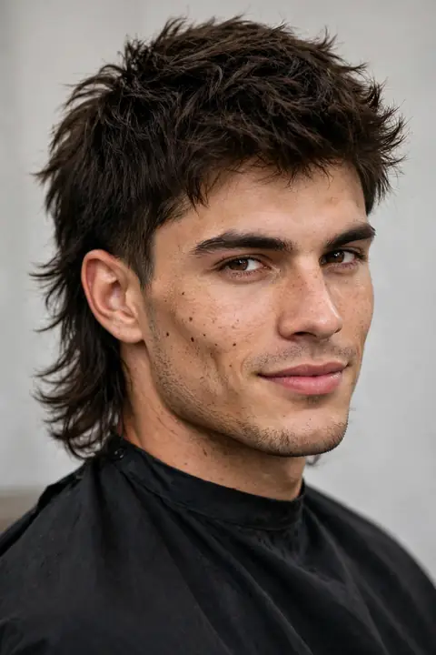 mullet hombre moderno con textura