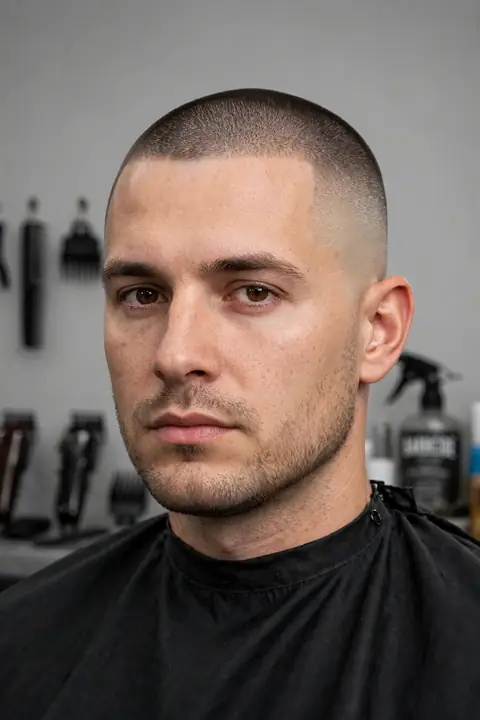 taper fade para hombre con buzz cut