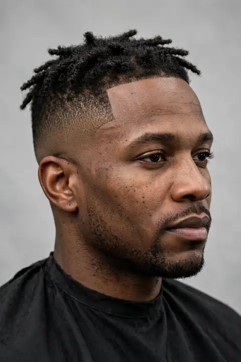 taper fade para hombre con rastas cortas