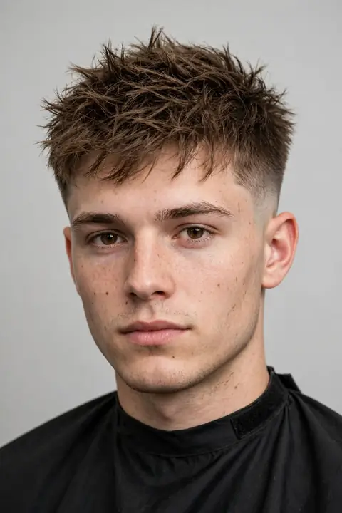 taper fade para hombre con cabello en picos