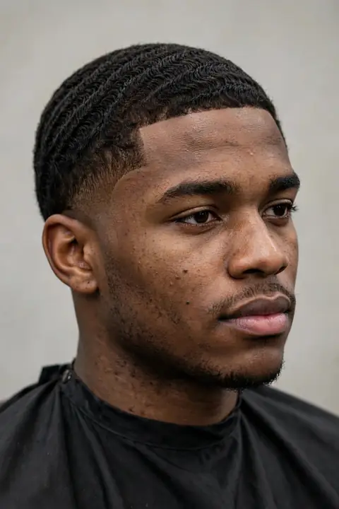 taper fade para hombre con ondas 360
