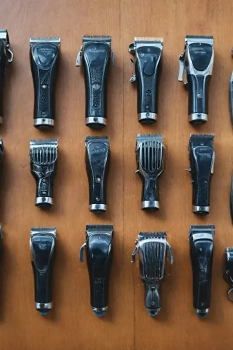 Herramientas de barbero: máquina de corte y guardas de cerca